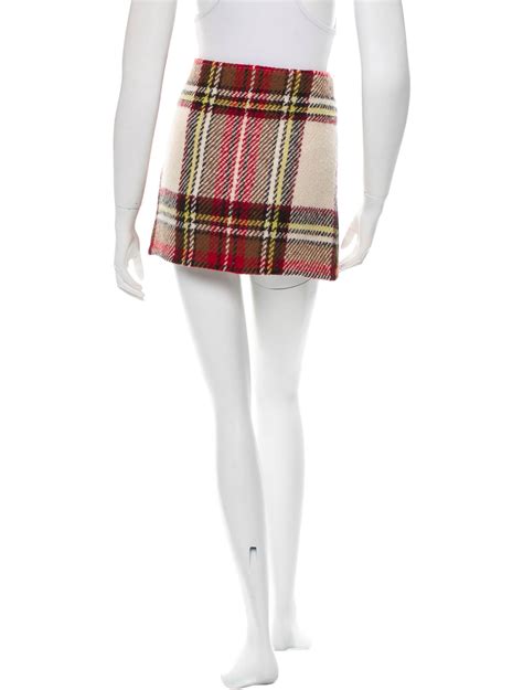 burberry red black plaid mini|Burberry wool mini skirt.